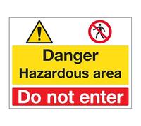 VSafety Danger/Hazardous Area/Do Not Enter - Señal de seguridad (800 x 600 mm, 3 mm, revestimiento antigraffiti y canal de fijación)