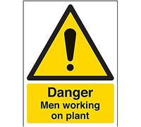 VSafety Danger Men Working On Plant - Letrero de vinilo autoadhesivo (150 mm x 200 mm)