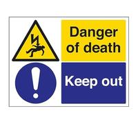 VSafety Danger Of Death/Keep Out - Señal de seguridad (800 x 600 mm, 3 mm, revestimiento antigrafiti)