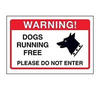 VSafety DP003AR-S Señal de Perros Corriendo Libres, por Favor no entres, Negro|melocotón|Rojo|Rosa, 200MM X 150MM