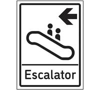 VSafety Escalera mecánica Flecha Izquierda - 200 mm x 300 mm - Compuesto de aluminio de 3 mm