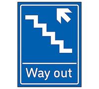 VSafety - Escalera para arriba, 150 x 200 mm, plástico rígido de 1 mm, color azul