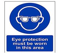 VSafety Eye Protection Must Be Worn In This Department PPE - Letrero de protección ocular (150 mm x 200 mm, plástico rígido de 1 mm)