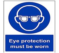 VSafety Eye Protection Must Be Worn PPE - Letrero de protección para los ojos (300 x 400 mm, plástico rígido de 1 mm)