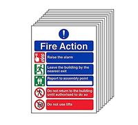 VSafety Fire Action - 5 mensajes (200 x 300 mm, 10 unidades)