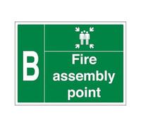 VSafety Fire Assembly Point w/Family - B - 800 x 600 mm Clase RA1 Reflectante 3 mm compuesto de aluminio con revestimiento anti-graffiti señal de seguridad