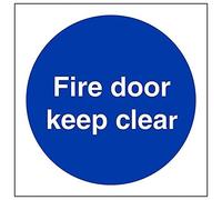 VSafety Fire Door Keep Clear - Señal cuadrada (policarbonato, 100 x 100 mm, 2 mm)