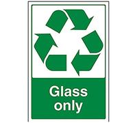 VSafety Glass Only - Cartel de reciclaje (200 mm x 300 mm, vinilo autoadhesivo)