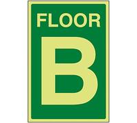 VSafety Green Floor B - Cartel autoadhesivo (150 x 200 mm), color verde