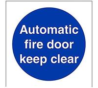 VSafety - Letrero automático para puerta de incendios (80 mm x 80 mm), vinilo autoadhesivo