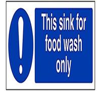 VSafety - Letrero con texto en inglés "This Sink For Food Wash Only", 300 mm x 100 mm, plástico rígido de 1 mm