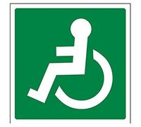 VSafety - Letrero cuadrado para silla de ruedas, 150 mm x 150 mm, plástico rígido de 1 mm