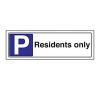 VSafety - Letrero de estacionamiento para residentes (300 mm x 100 mm, plástico rígido)