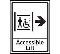 VSafety - Letrero de flecha derecha (150 x 200 mm), diseño de flecha