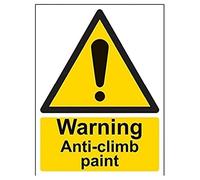 VSafety - Letrero de pintura antiescalada (150 x 200 mm), diseño de advertencia