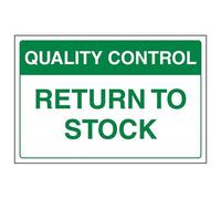 VSafety - Letrero de regreso a stock, 300 mm x 200 mm, plástico rígido de 1 mm