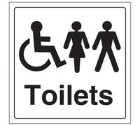 VSafety - Letrero para puerta de inodoro (cuadrado, 150 x 150 mm, vinilo autoadhesivo)