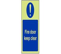 VSafety - Letrero transparente para puerta de incendio, 100 mm x 150 mm, plástico rígido