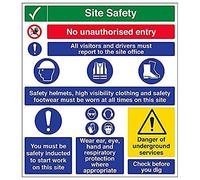 VSafety Multi Hazard Site Safety Think Safety - 775 mm x 800 mm - Plástico rígido