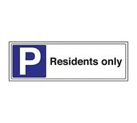 VSafety Residents Only - Letrero de estacionamiento (450 mm x 150 mm, plástico rígido, 1 mm)