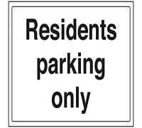 VSafety Residents Parking Only Parking Sign - Letrero de estacionamiento (300 mm x 200 mm, plástico rígido de 1 mm)