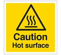 VSafety Señal "Caution Hot Surface", cuadrada, (Paquete de 3), 200 mm x 200 mm, 3