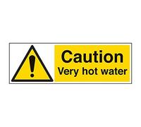 VSafety Señal "Caution Very Hot Water", paisaje, (Pack de 3), 600 mm x 200 mm, 3