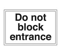 VSafety - Señal con texto en inglés "Do Not Block Entrance", horizontal, 3 unidades, 300mm x 200mm, 3