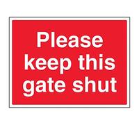 VSafety - Señal con texto en inglés "Please Keep This Gate Shut" (3 unidades), 400mm x 300mm, 3