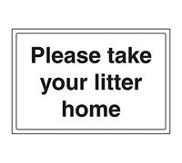 VSafety - Señal con texto en inglés "Please Take Your Litter Home" (3 unidades), 400mm x 300mm, 3