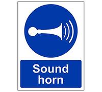 VSafety - Señal con texto en inglés "Sound Your Horn", retrato (3 unidades), 150mm x 200mm, 3