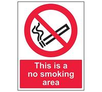 VSafety - Señal con texto en inglés "This Is A No Smoking Area" (3 unidades), 300mm x 400mm, 3