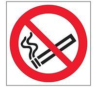 VSafety - Señal con texto "No Smoking Logo", cuadrada, 3 unidades, 200mm x 200mm, 3