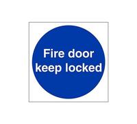 VSafety - Señal cuadrada con texto en inglés "Fire Door Keep Locked", 3 unidades, 150mm x 150mm, 3