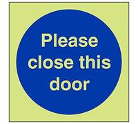 VSafety - Señal cuadrada con texto en inglés "Please Close This Door", 3 unidades, 100mm x 100mm, 3
