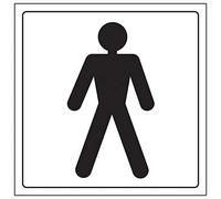 VSafety - Señal cuadrada para puerta de inodoro (policarbonato, 150 x 150 mm, 2 mm)