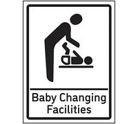 VSafety - Señal de bebé con texto en inglés "Baby Changing Facilities (150 x 200 mm)