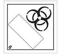 VSafety - Señal de peligro de numeración de sustancias de Bio Hazard 6 UN (paquete de 3), 100 mm x 100 mm, 3