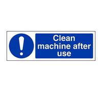 VSafety - Señal de plástico rígido con texto en inglés "Clean Machine After Us", horizontal, 300 mm x 100 mm, 1 mm