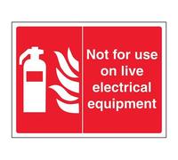 VSafety - Señal de plástico rígido con texto en inglés "Not For Use On Live Electrical Equipment", 200 mm x 150 mm, 1 mm