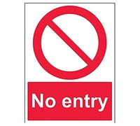VSafety - Señal de prohibición de entrada (300 x 400 mm, plástico rígido, 1 mm)