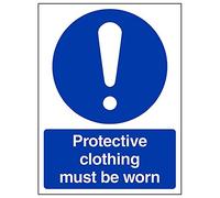 VSafety Señal de protección de ropa que se debe llevar (paquete de 3), 150 mm x 200 mm, 3