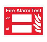VSafety Señal de prueba de alarma de incendio, paisaje, (Pack de 3), 200 mm x 150 mm, 3