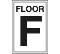 VSafety - Señal de suelo F (200 x 300 mm, 3 mm, aluminio cepillado)
