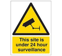 VSafety - Señal de "This Site Is Under 24 Hour Surveillance" (3 unidades), 150mm x 200mm, 3