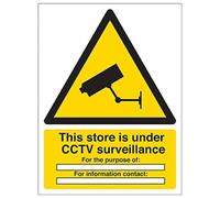 VSafety - Señal de "This Store Is Under CCTV Surveillance" (3 unidades), 150mm x 200mm, 3