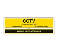 VSafety - Señal de vídeo de 24 horas con texto en inglés "CCTV In Operation In Area/24 Hour Video..." (3 unidades), 450mm x 150mm, 3