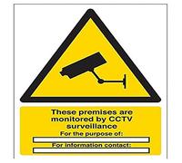 VSafety - Señal de vigilancia de CCTV con texto en inglés "These Premises Are Under CCTV, 150 mm x 200 mm, plástico rígido de 1 mm