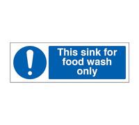 VSafety - Señal de vinilo autoadhesivo con texto en inglés "This Sink For Food Wash Only", 300 mm x 100 mm