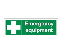 VSafety - Señal para equipos de emergencia (300 mm x 100 mm, vinilo autoadhesivo)